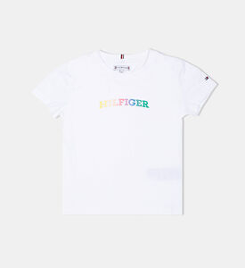 تيشيرت قطن بلوغو أحرف العلامة للبنات