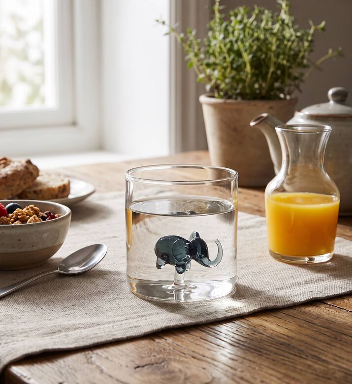 Wd Lifestyle Elephant Borosilicate Tumbler, Model View