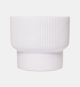 Fiber Clay Ribbed Top Planter