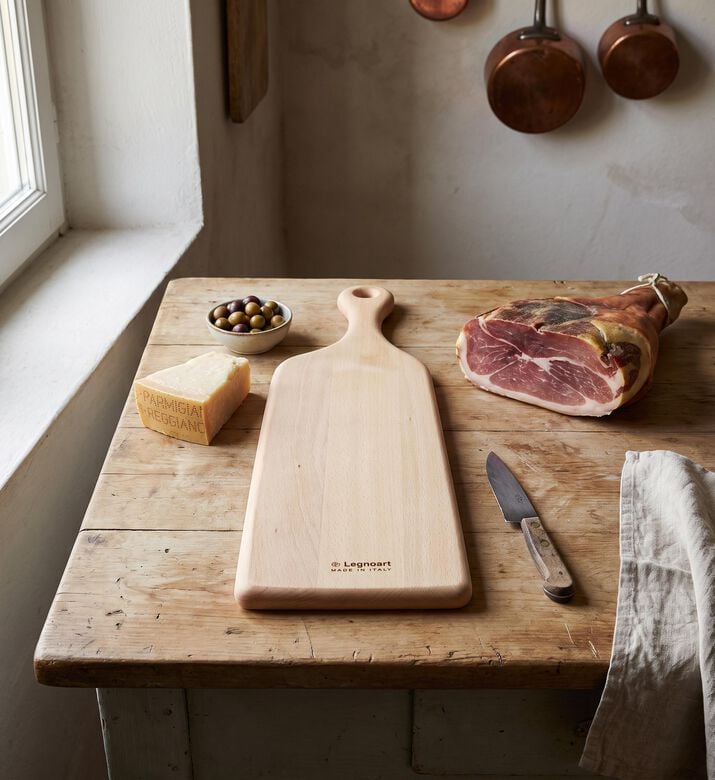 Legnoart Proscuitto Wood Cutting Board, Beige, 600x180x32-mm, Model View