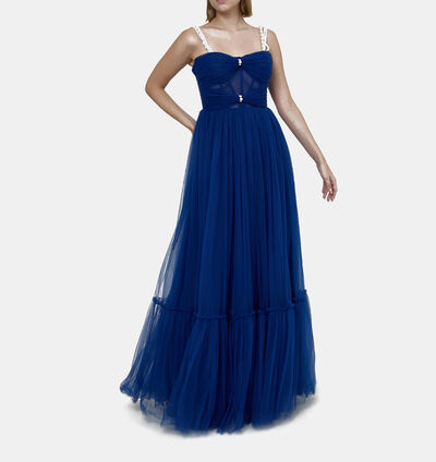Corset Tulle With Pearl Straps