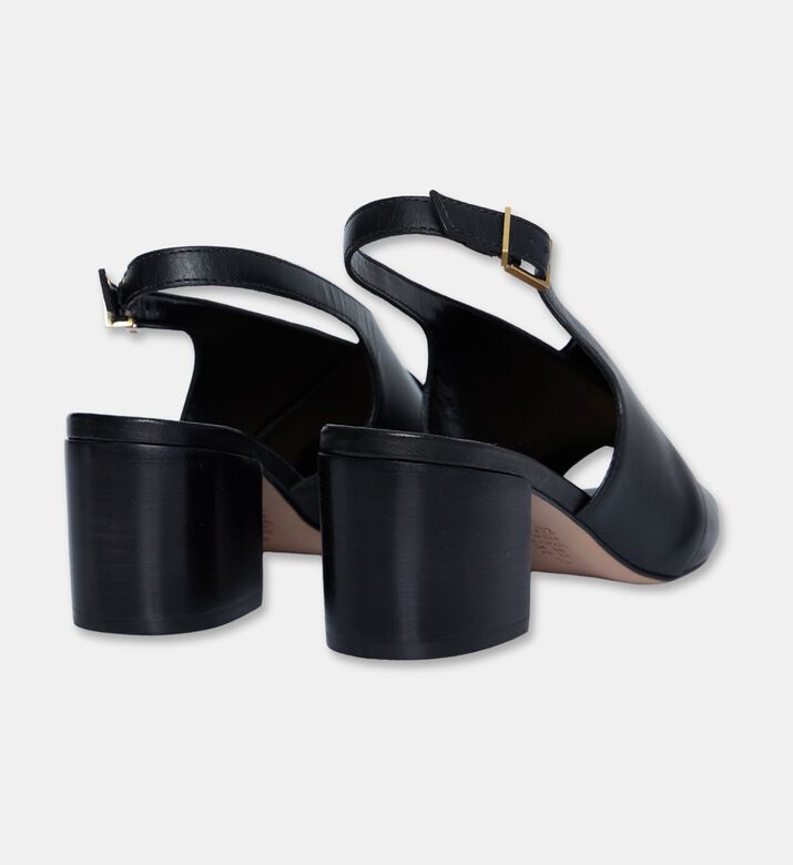 Schutz Low Block Heel Slingback Sandals, Black, Eu-38, Packshot View