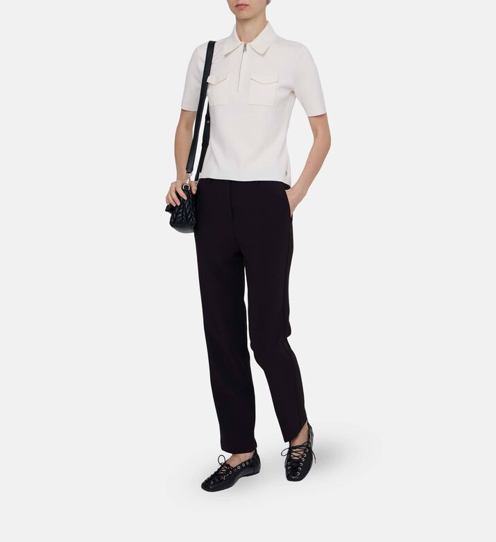Short-sleeve Zip Closure Cardigan
