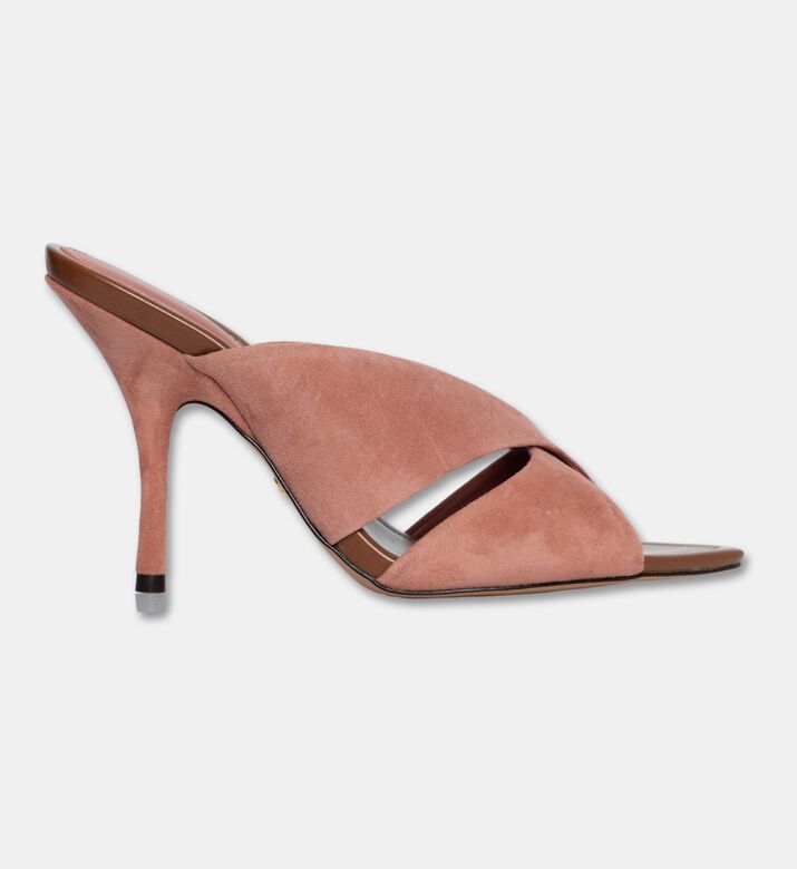 Arezzo Suede High-heel Mules, Pink, Eu-37, Packshot View