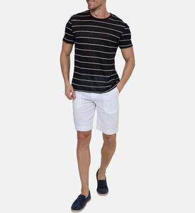 تيشيرت مخطط قطن بياقة دائرية