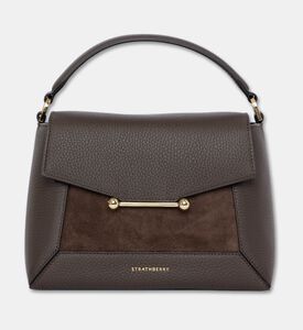 Strathberry Mosaic Leather Top Handle Bag, Dark-brown, Packshot View