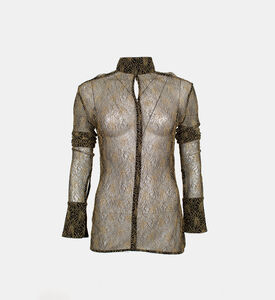 بلوزة مود بأكمام طويلة دانتيل