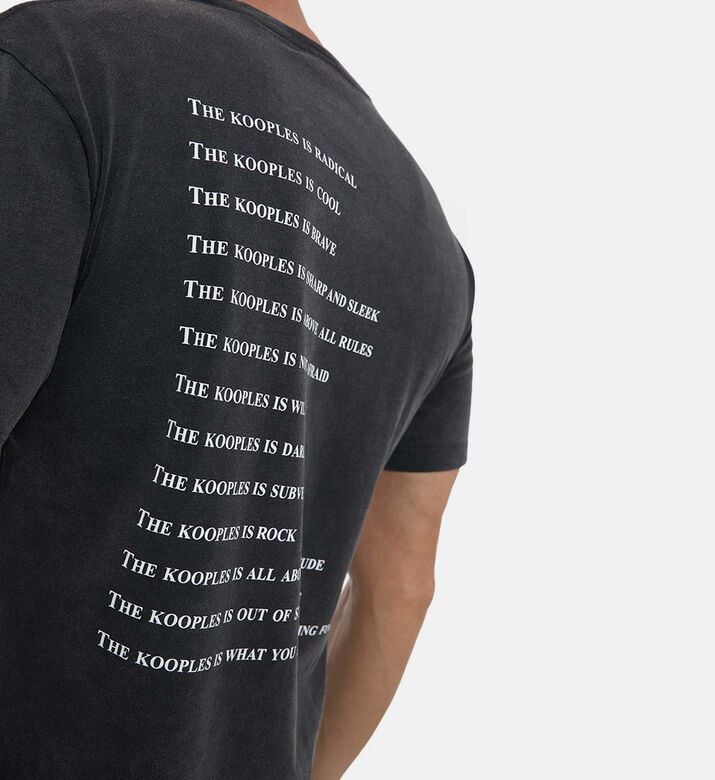 The Kooples Logo-print Vintage-wash T-shirt, Model View The Kooples Logo-print Vintage-wash T-shirt, Model View