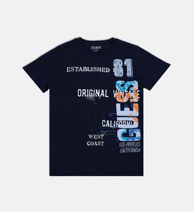 تيشيرت متعدد الألوان بتطريز شعار