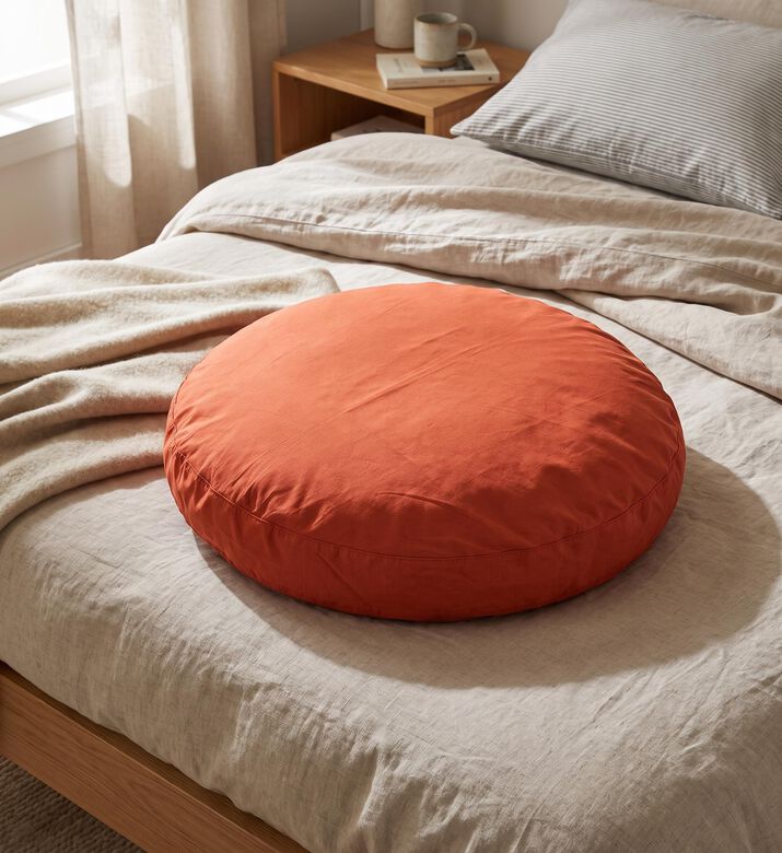 Suite702 Organic Percale Cotton Round Pillow Case, Orange, 80x10-cm, Packshot View