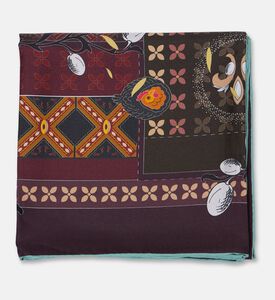 The Zeituna Sacred Hour Burgundy Tapestry Square Silk Scarf, Packshot View