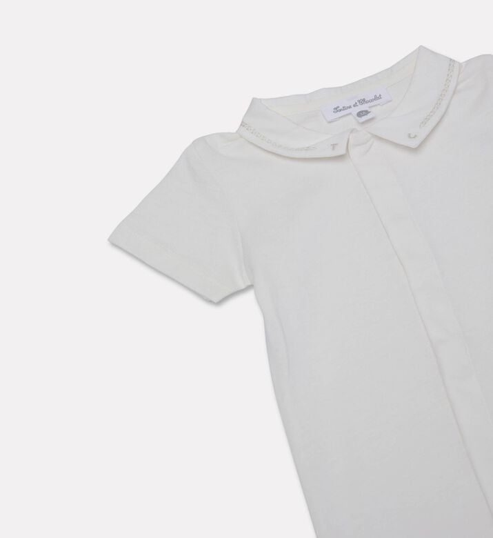 Tartine et Chocolat Lace Collar Infant Bodysuit, Packshot View