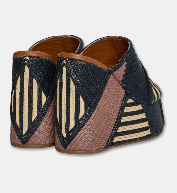 Schutz Geometric Woven Platform Slide Sandals, Packshot View
