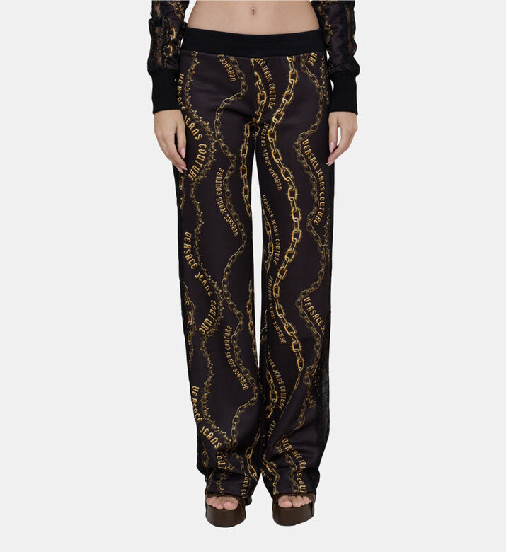 Versace Jeans Couture Chain-print Flared Pants, Model View