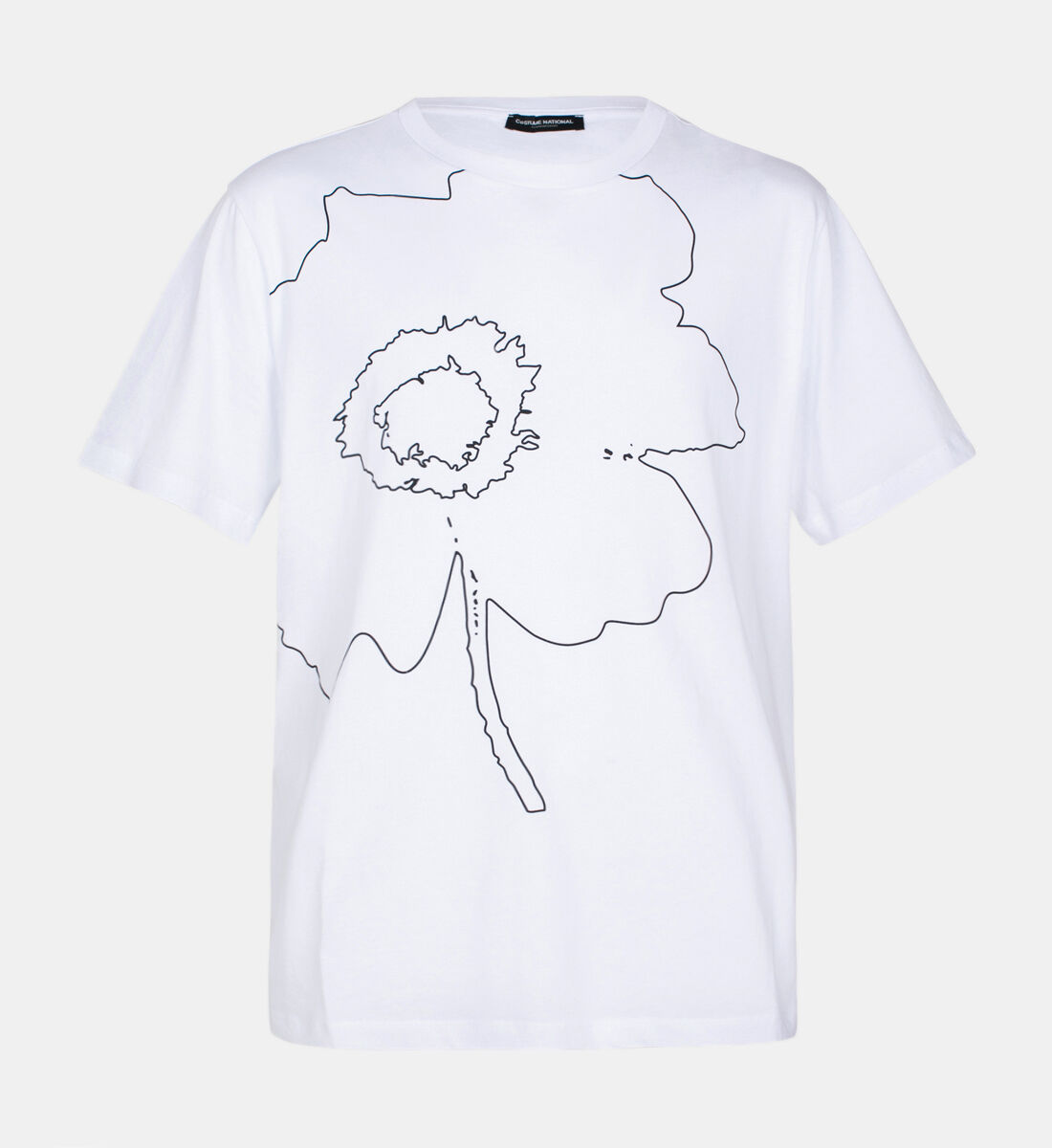 Costume National Cotton Flower print Crewneck T shirt T Shirts