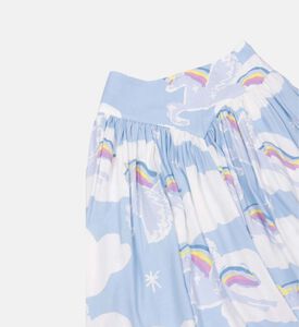 تنورة ميدي مطبوعة بطبعة وحيد القرن