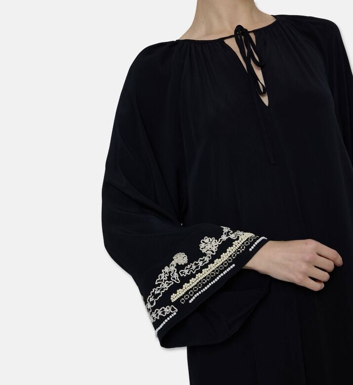 Beatrice B Embroidered Sleeveless Midi Dress, Model View