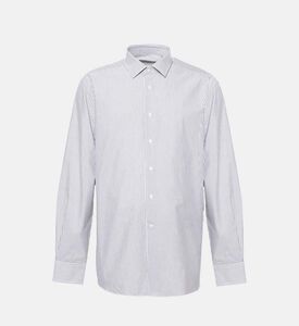 قميص بنقشة مخططة بأكمام طويلة