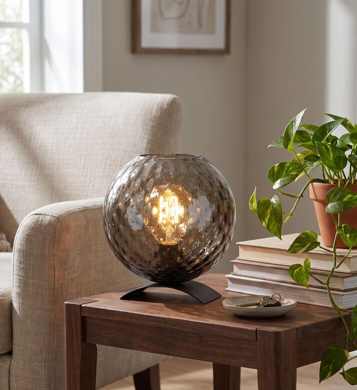 Masterlight Olblica Glass Table Lamp, Packshot View