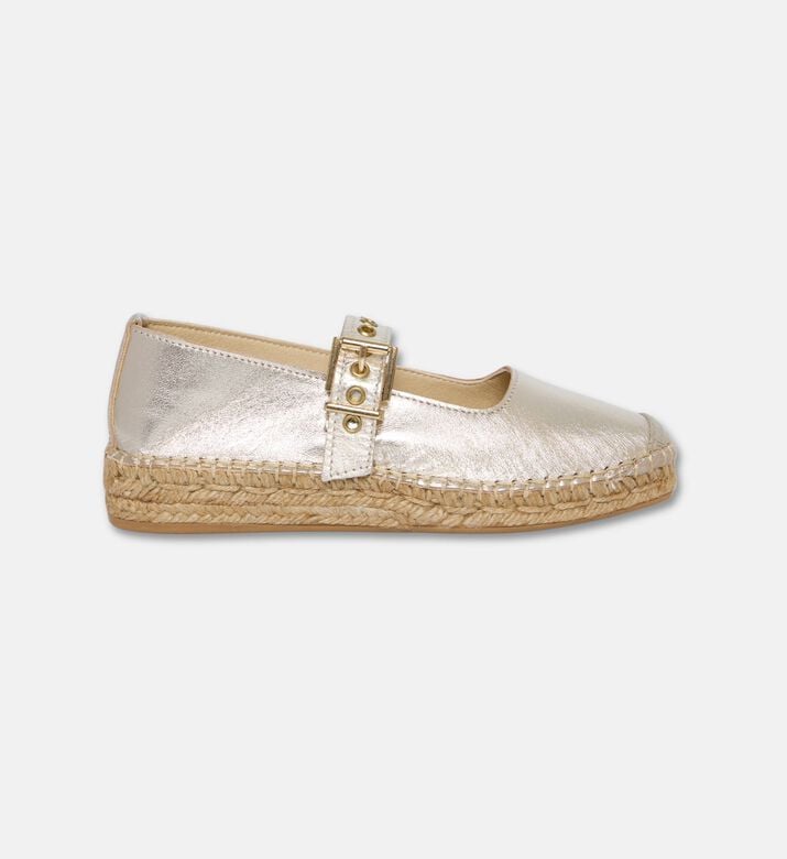 Salvi Buckle Strap Flatform Espadrilles, Gold, Eu-41, Packshot View