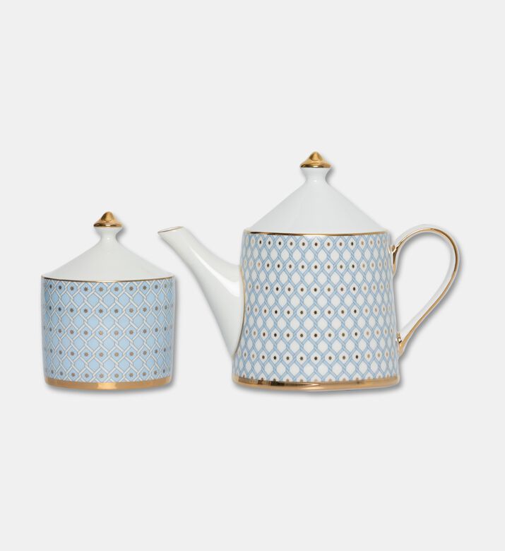 Imperial Bone China 10-piece Tea Set, Blue, Packshot View