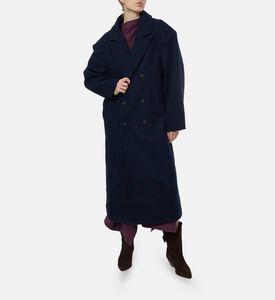 Source Unknown Double-breasted Button Closure Coat, Model View