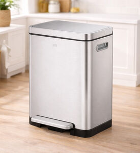 Eko Stainless Steel Rectangular Trash Can, Packshot View