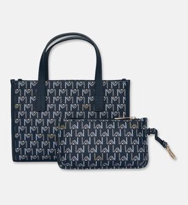 Maya.M The Baby Monogram Tote Bag Pouch Set, Navy, Packshot View