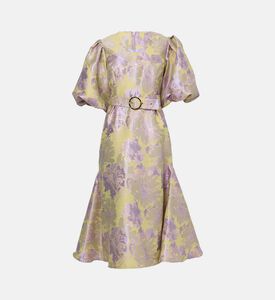 فستان بياقة بشكل في بطبعة أزهار