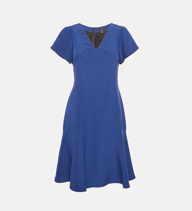 Louis Vuitton Blue Silk V-neck Panelled Short Dress Preowned
