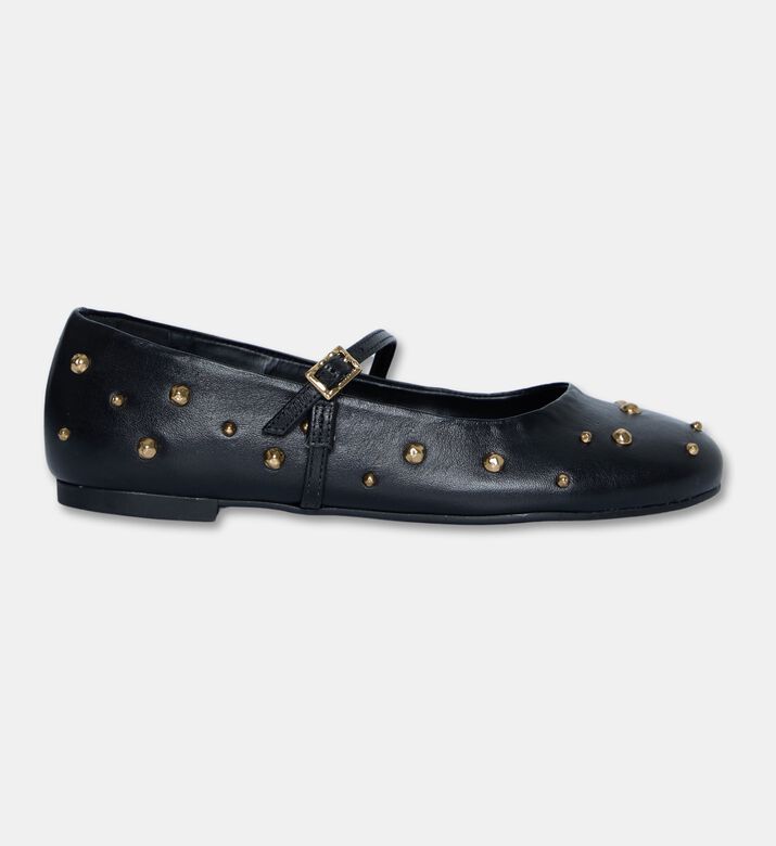 Arezzo Leather Mary Jane Flats, Black, Eu-39, Packshot View