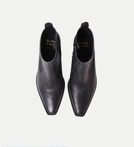 Ikia-p Leather Mid-wedge Ankle Bootie