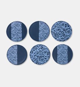 Silsal Huruf Leather Coaster S6 Navy, Packshot View