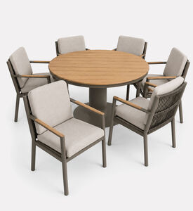 Home Deco and More Teak-top Round Dining Table Set, Packshot View