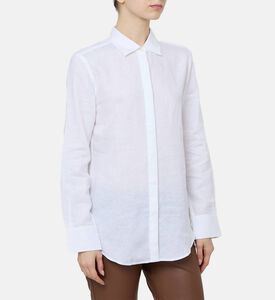 قميص كتان بقصة مستقيمة