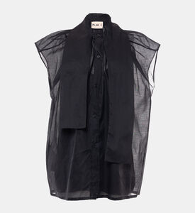 بلوزة بدون أكمام بطبقات شفافة