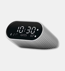 Lexon Design Ray Digital Alarm Clock, Silver, Packshot View