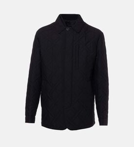 جاكيت بياقة واسعة ومبطنة بنمط الماس