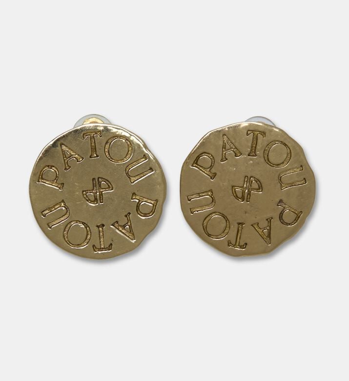 Patou Coin Embossed Logo Earrings, Packshot View