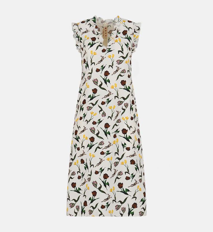 All-over Floral-print V-neck Dress