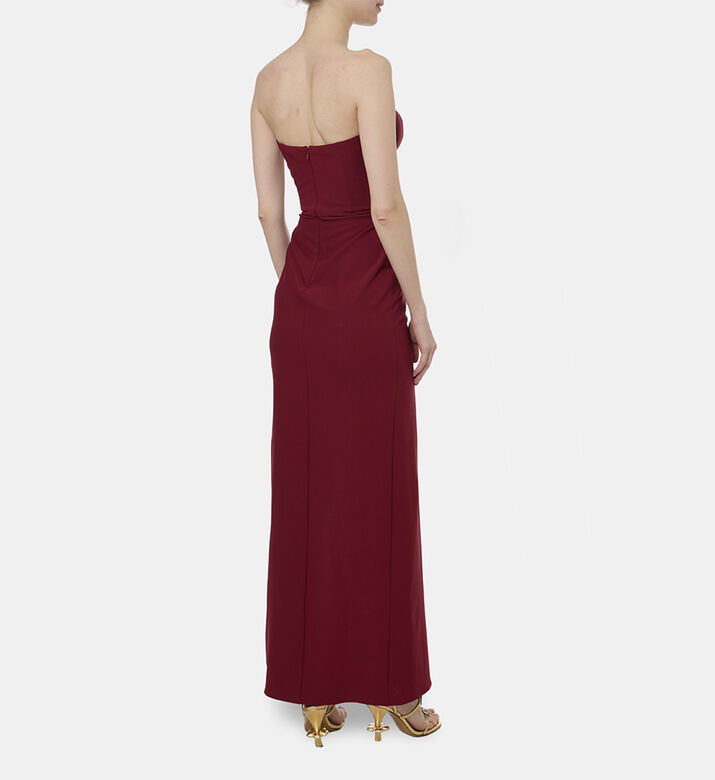 Nensi Dojaka Front Cut-out Side Slit Strapless Maxi Dress, Model View