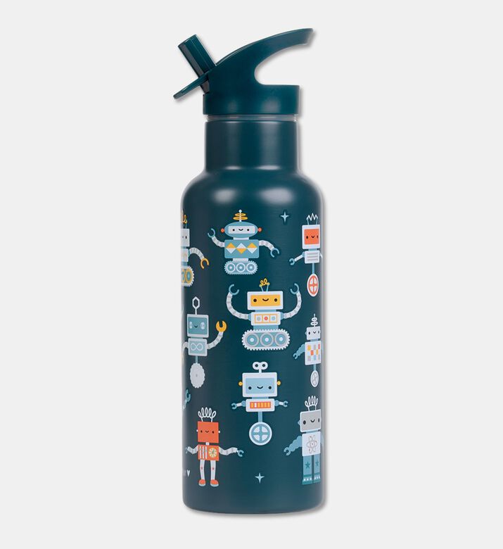 A Little Lovely Company Water Bottle 500ml Robots, Packshot View