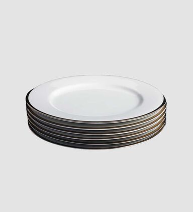 Gold-rimmed Dinner Plates 6-piece Set - 27 Cm