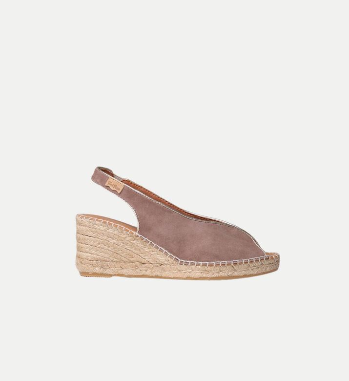 Toni Pons Leslie Suede Leather High-wedge Espadrille, Taupe, Eu-35, Packshot View
