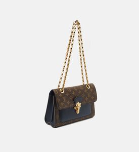 حقيبة فيكتوار لويس فويتون بنقشة العلامة وجزء أزرق داكن مملوكة مسبقًا