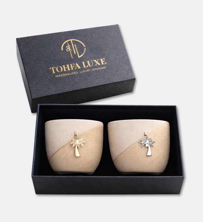 Tohfa Luxe Gold Silver Palm Brass Charm Gift Box, Packshot View