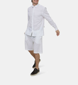 Linen Blend Elastic Waist Shorts