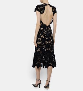 Alice and Olivia Clover Floral-lace Midi Dress, Model View