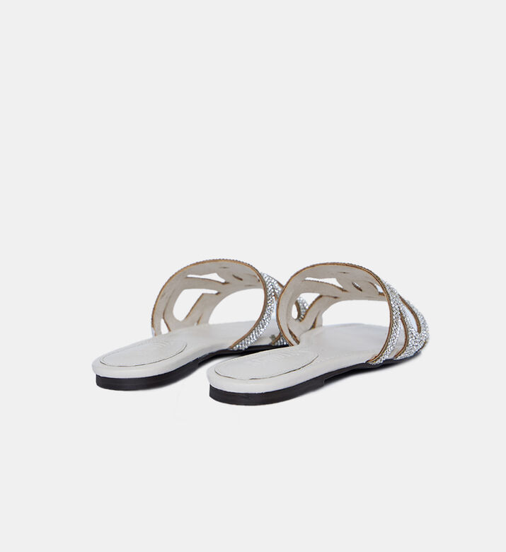 Rhinestone Strap Flat Sandal