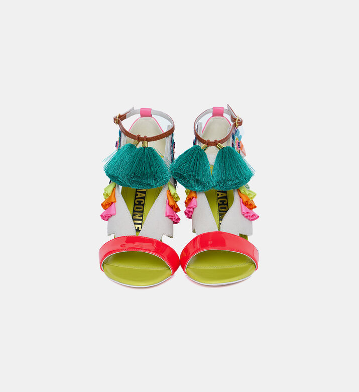 Multicolored Bird Embellished Sandals